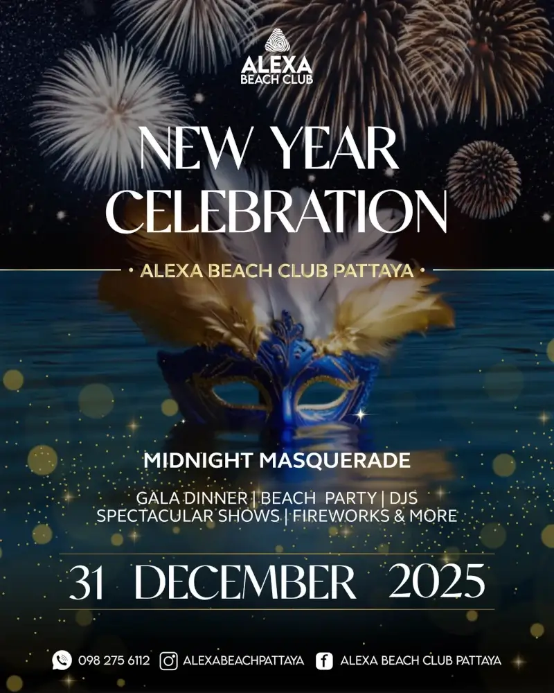 New Year's Eve 2026 at Alexa Beach Club in Pattaya